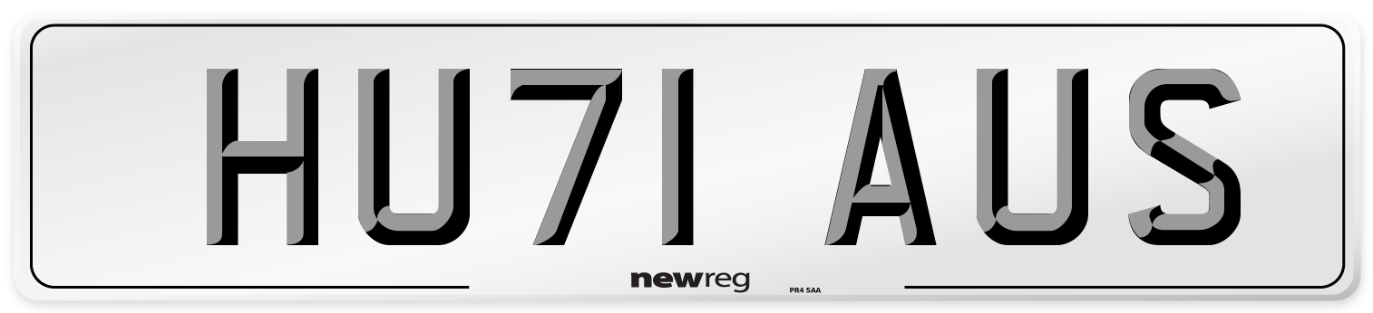 HU71 AUS Number Plate from New Reg